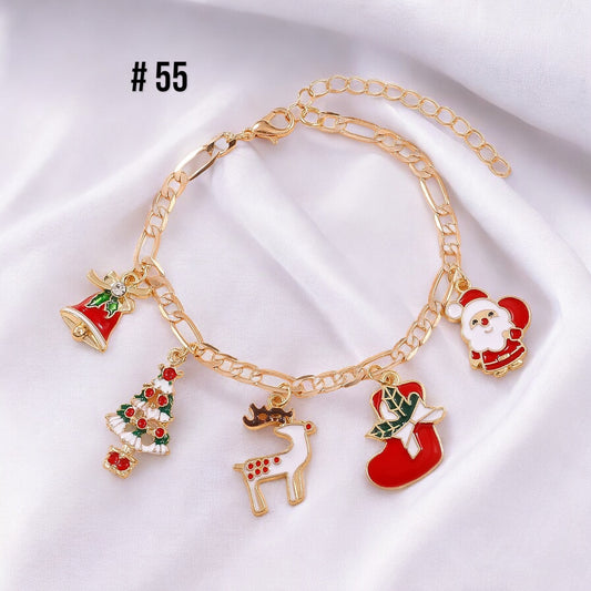 Gold Christmas Charm Bracelet