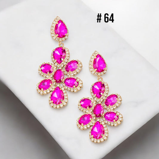 Hot Pink Chandelier Earrings